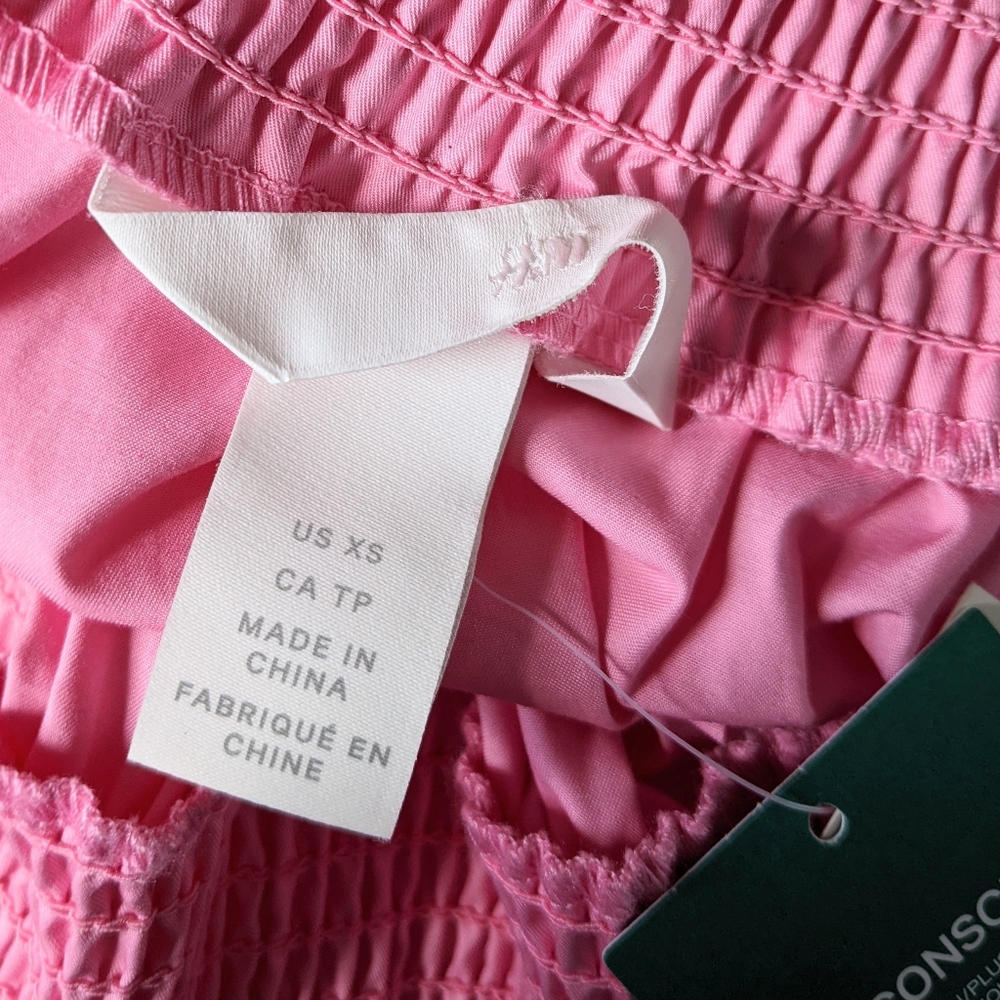 H&M Pink Puff Sleeve Voluminous Midi Dress XS Blogger Favorite NEW - Picture 14 of 14